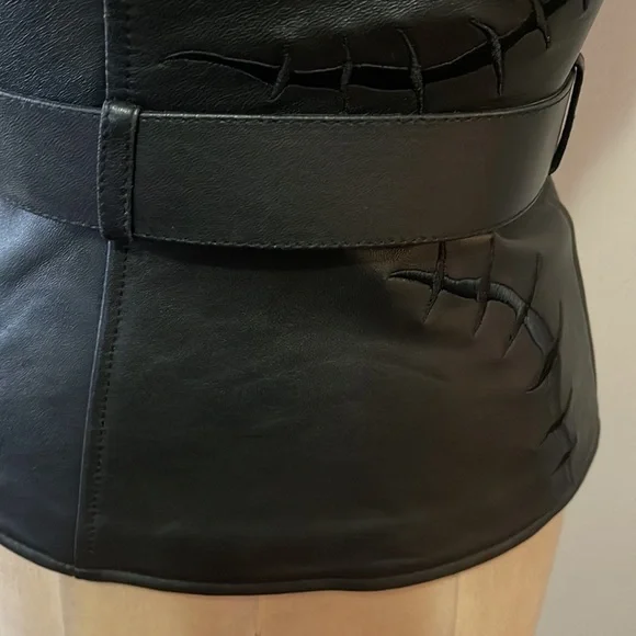 Moschino Couture Monster Black Leather Bustier Frankenstein Halloween
